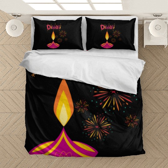 Diwali Design with Lamp & Festive Fireworks Bedding Sets