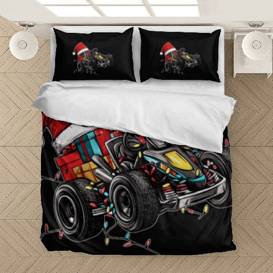 Go Kart Racing Karting Go Kart Racer Christmas Hat Bedding Sets