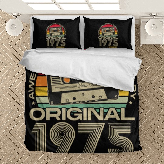 Vintage 1975 born Retro 50th birthday Bedding Sets