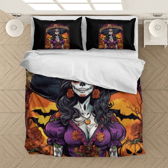 Elegant Halloween Catrina - Día de los Muertos Sty Bedding Sets