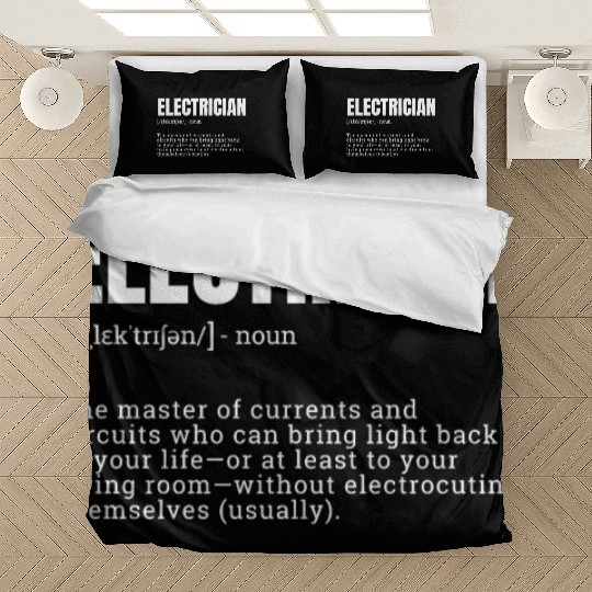 electrician, mens funny work, job humor men, work Bedding Sets