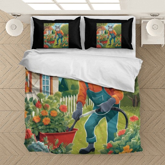 The Lone Wolf Tends His Garden Bedding Sets