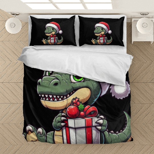 Christmas T-Rex Balancing Santa Dino Bedding Sets