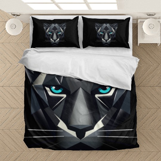 Geometric Black Panther - Power and Elegance Bedding Sets