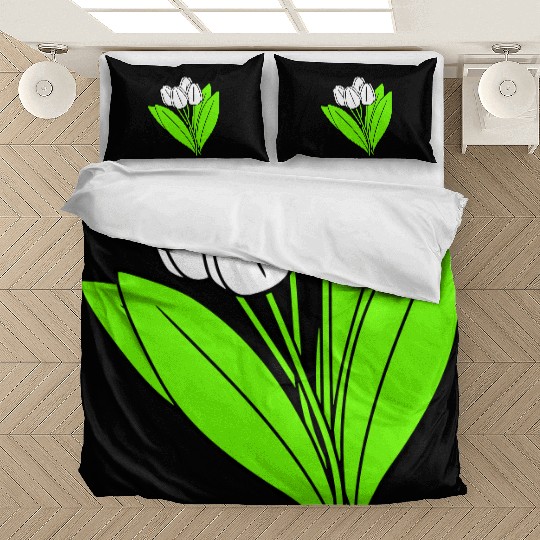 White Tulips Bouquet Spring Summer Beauty Flowers Bedding Sets