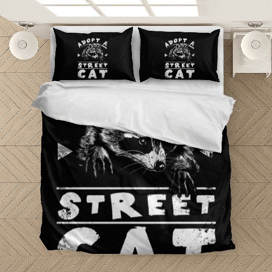 Adopt a street cat raccoon Bedding Sets