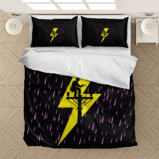 Lineman Duty Danger Brave Dedicated Hero Bedding Sets