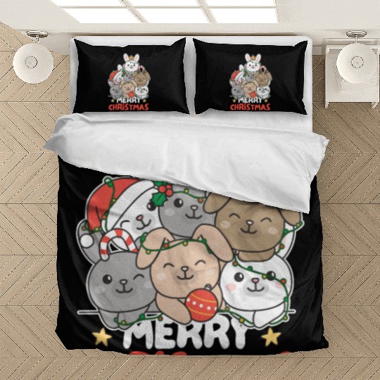 Bunny Christmas Tree Merry Christmas Bedding Sets
