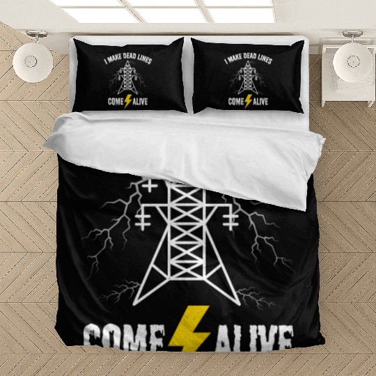 I Make Dead Lines Come Alive – Lineman Halloween Bedding Sets