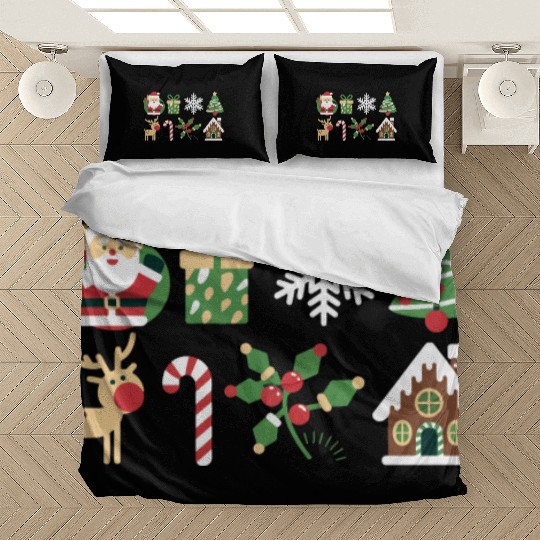Christmas Icons Santa Tree Reindeer Festive Family Bedding Sets