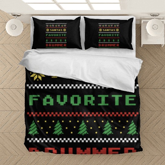Santas Favorite Drummer Holiday Delight Bedding Sets