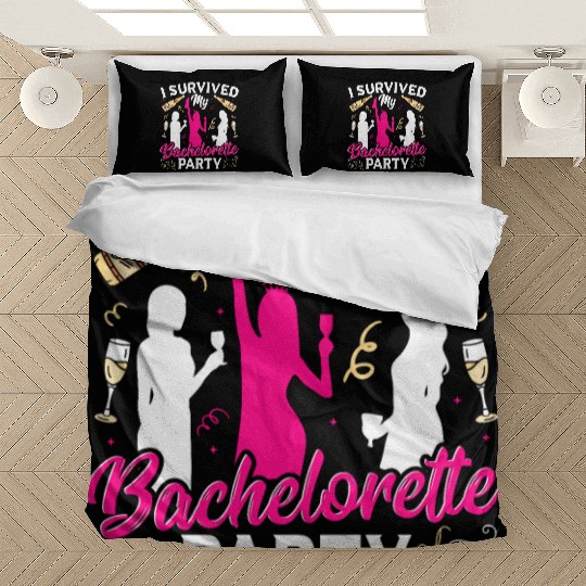 Bridal Party Wedding I Survived My Bachelorette Bedding Sets