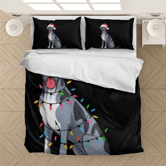 Great Dane Christmas Lights Xmas Dogs Gifts Bedding Sets