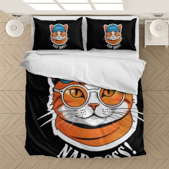 Cat Nap Boss with Cap and Sunglasses Bedding Sets
