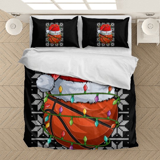 Basketball Christmas Lights Bedding Sets