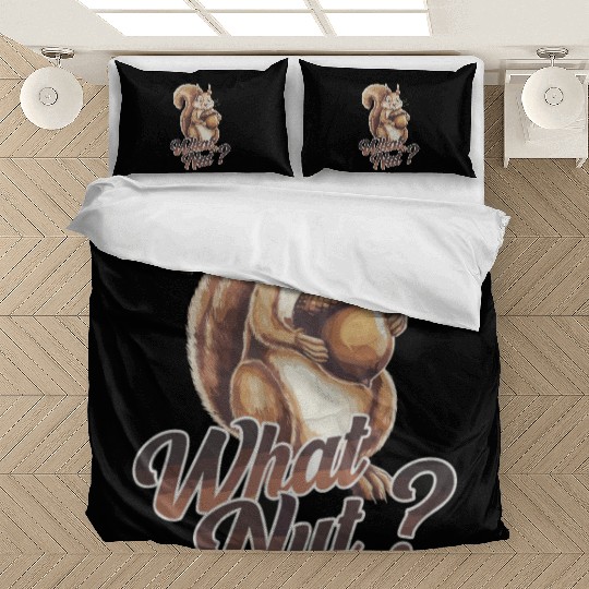 Cute Squirrel Holding Acorn What Nut for Bedding Sets