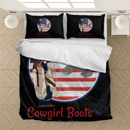 Cowgirl Boots and Stars & Stripes Bedding Sets