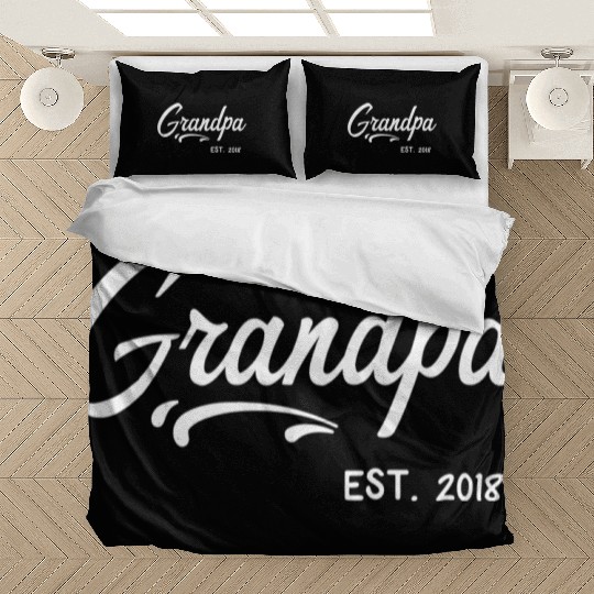 Grandparents Grandpa Established 2018 Grandfather Bedding Sets