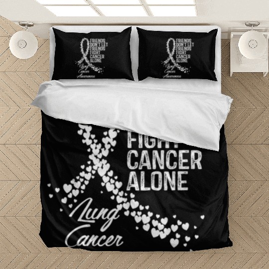 Lung Cancer Awareness Friends Fighter Support Bedding Sets