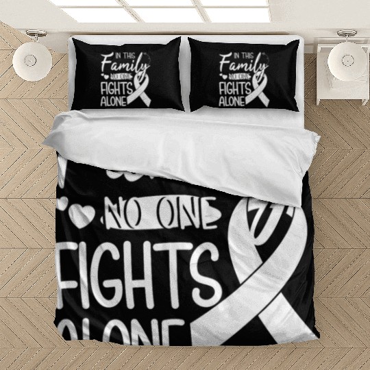 No one fights alone Lung Cancer Awareness Month Bedding Sets