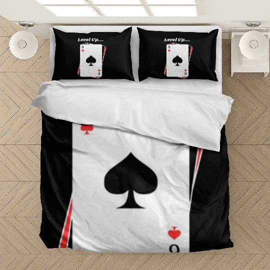 BLACK Men Bedding Sets For Game Card lovers - LEVEL UP