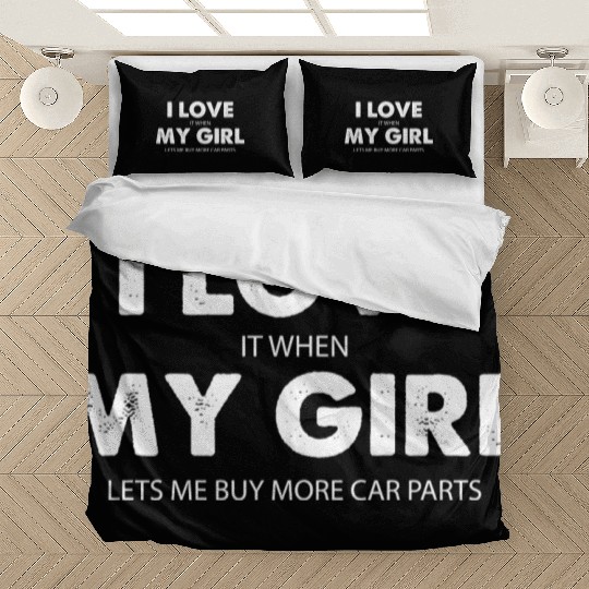 I Love My Girl Funny Bedding Sets for Men Car Guy Bedding Sets