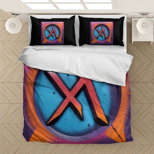 Bold Neon Graffiti Symbol Bedding Sets
