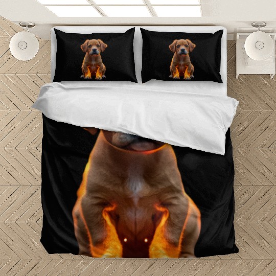 Human gaze and fiery paws Bedding Sets