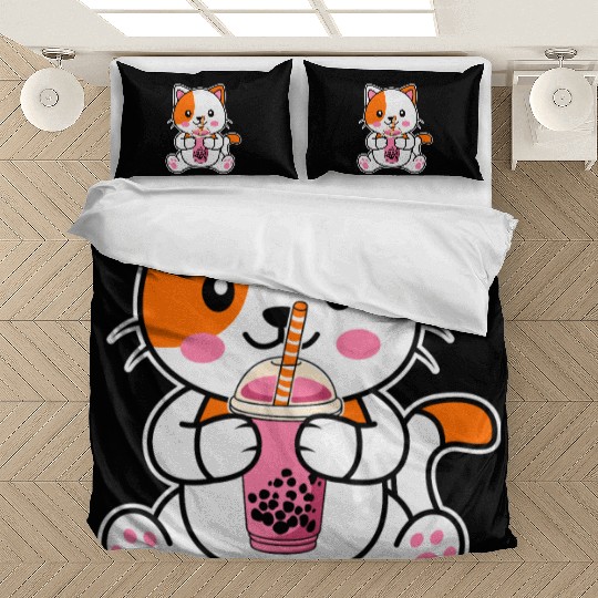 strawberry cat Bedding Sets