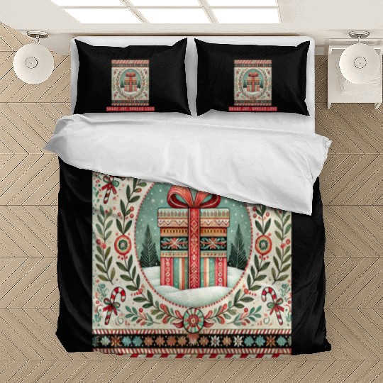 Gift Season, Share Joy, Spread Love Holiday Design Bedding Sets