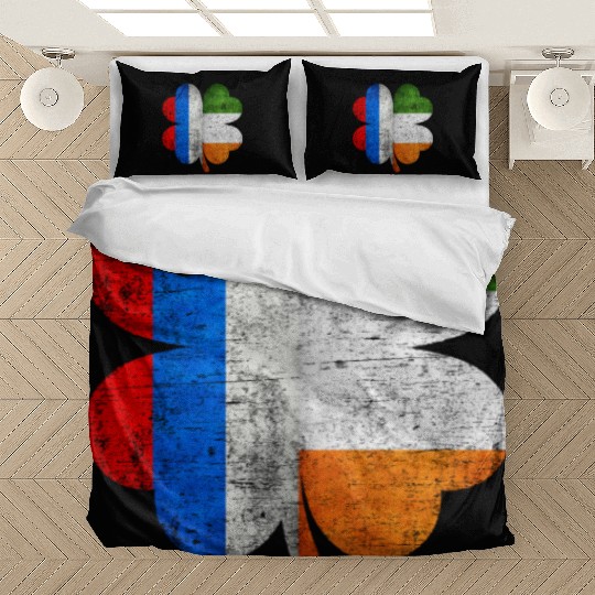 Russian Irish Shamrock Russia Ireland Flag Bedding Sets