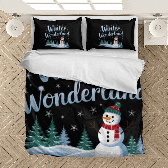 christmas snowman winter wonderland Bedding Sets