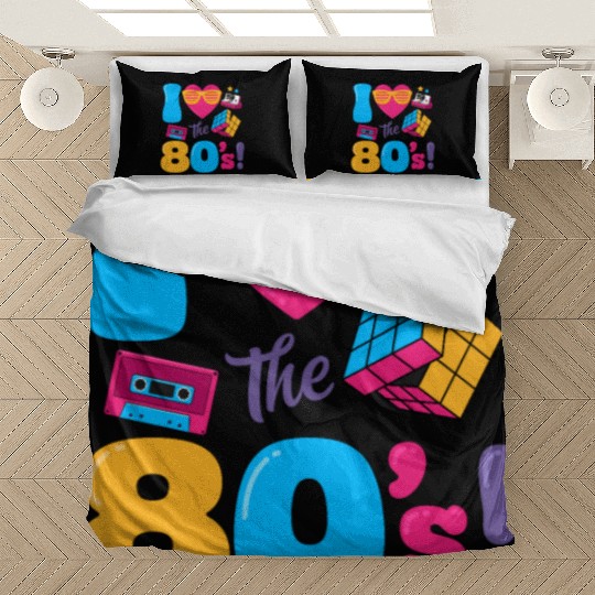 I Heart The 80's Classic 80s Retro Vintage 1980 Bedding Sets