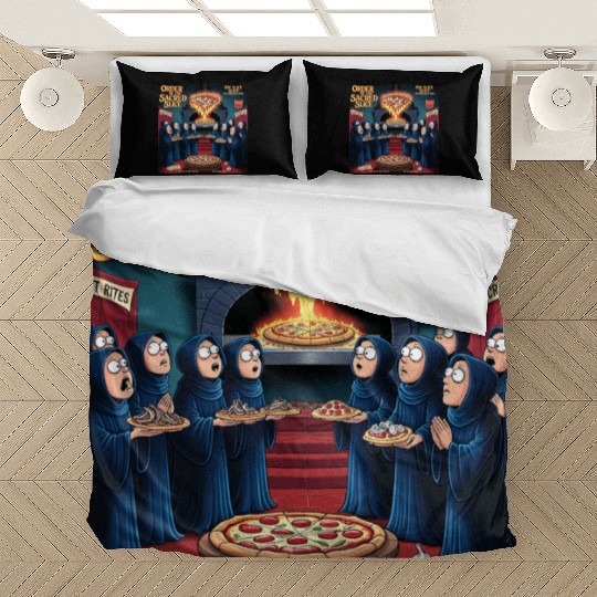 Cult of the Sacred Slice: Pizza Devotees Assemble Bedding Sets