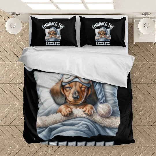 Embrace the ZZZZ cute sleeping Dachshund Bedding Sets