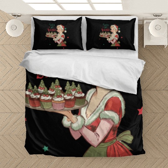 Santa Christmas, Christmas Retro Bedding Sets
