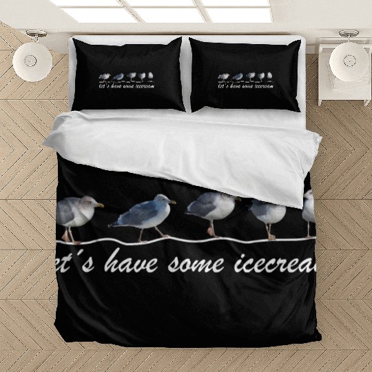 seagull icecream sea beach Bedding Sets