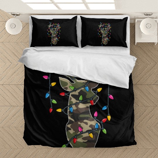 Christmas Holiday Camo Hunting Reindeer Deer Xmas Bedding Sets