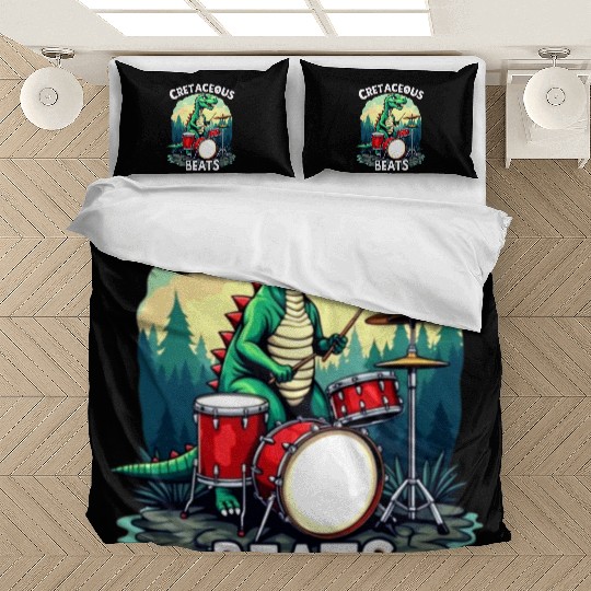 Cretaceous Beats: Funny Dinosaur Graphic Bedding Sets