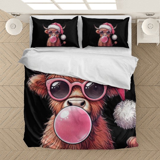Highland Cow, Merry Christmas Bedding Sets