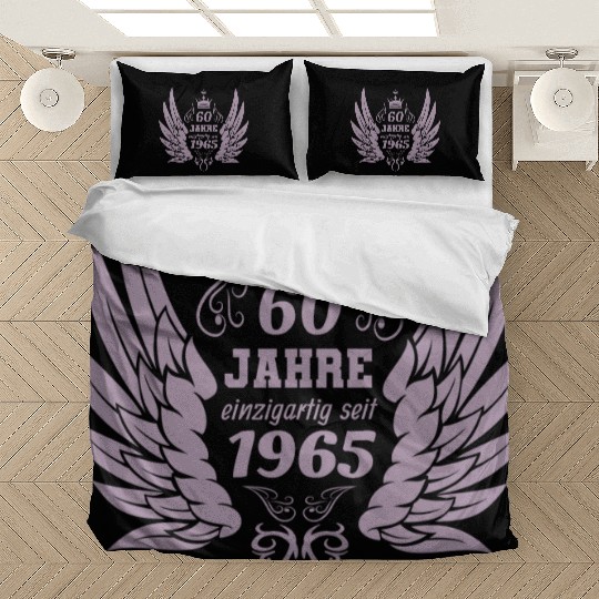 60 years unique since 1965 angel wings Bedding Sets