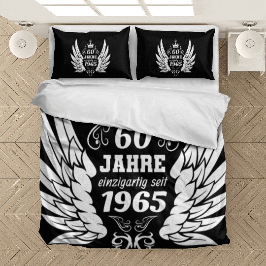60 years unique since 1965 angel wings Bedding Sets