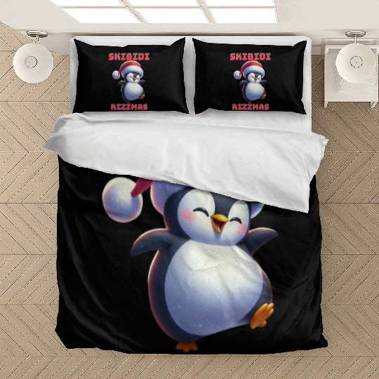 Skibidi Rizzmas Penguin Bedding Sets
