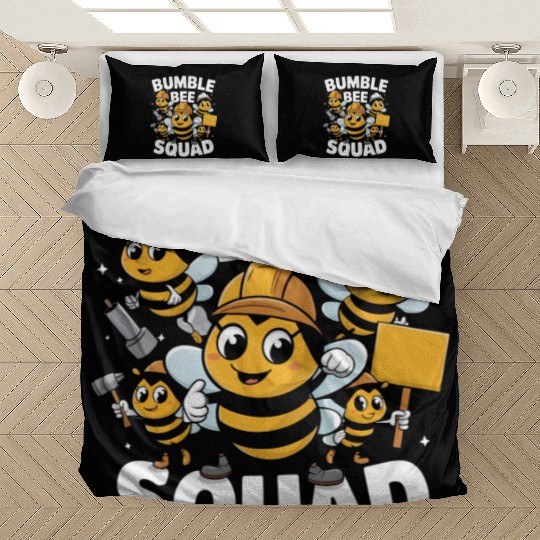 Fun Bumblebee Squad Cartoon Art Bedding Sets