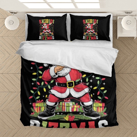 Rizz Christmas Santa Gen Alpha Skibidi Rizzmas Bedding Sets