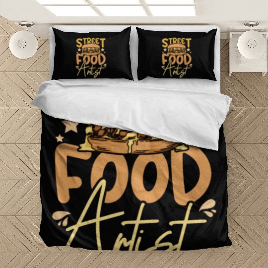 philly cheesesteak street food artist Bedding Sets