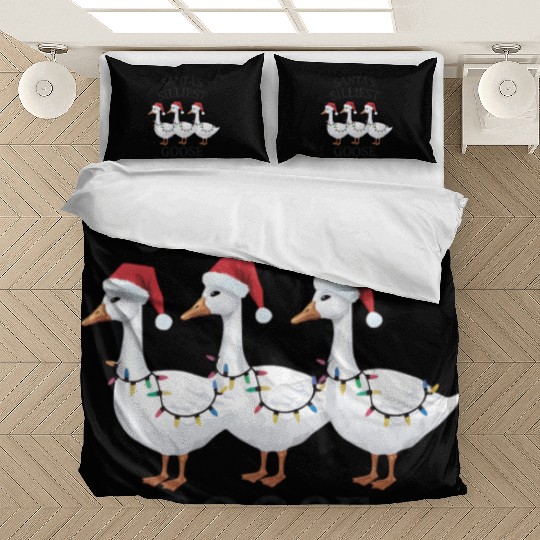 Santa's Silliest Goose Christmas Bedding Sets