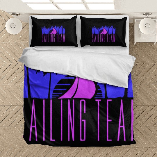 Sailing Team Ship Sun Palm Trees Sunset Sunrise Bedding Sets