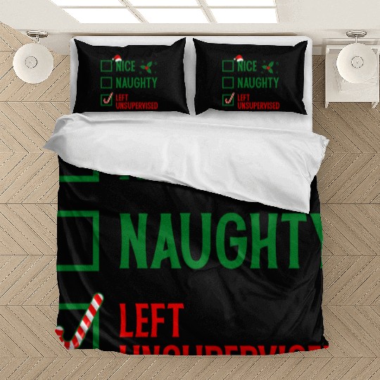 Left Unsupervised Christmas Checklist Bedding Sets
