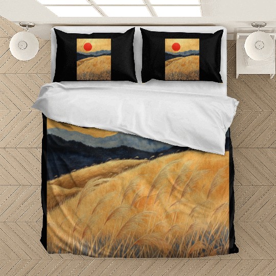 Sunset Serenity: Susuki Fields in Twilight Bedding Sets
